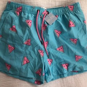 NWT Eubi Blue Watermelon Swim Trunks (MEDIUM)